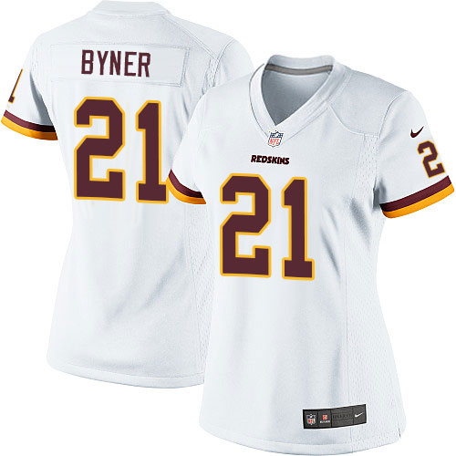 Women's Elite Earnest Byner Nike Jersey White Road - #21 NFL Washington Redskins